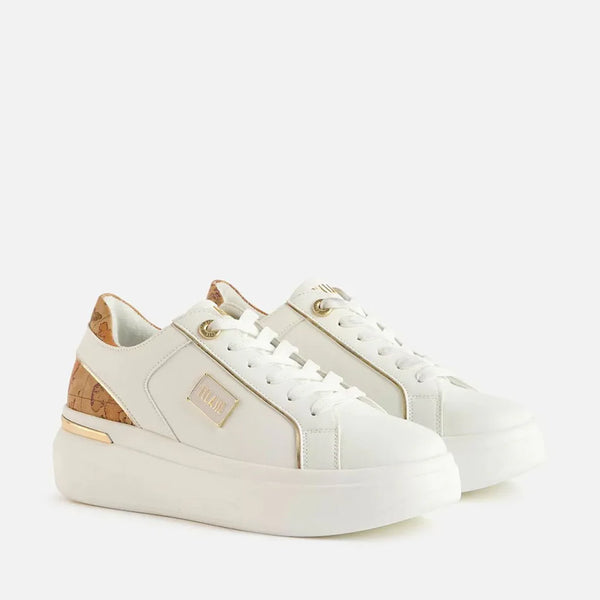Sneakers Platform Donna 1A Classe Alviero Martini Bianche con lettering Alviero Martini