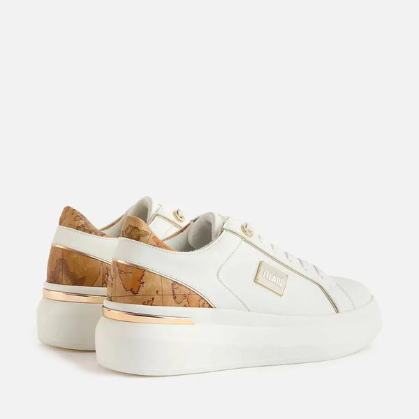 Sneakers Platform Donna 1A Classe Alviero Martini Bianche con lettering Alviero Martini