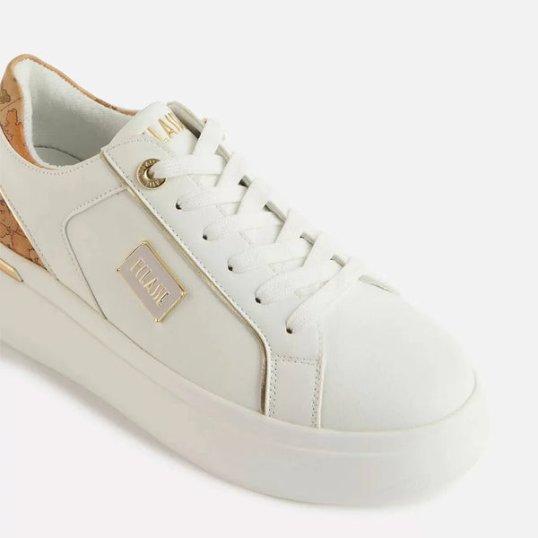 Sneakers Platform Donna 1A Classe Alviero Martini Bianche con lettering Alviero Martini