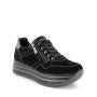 SNEAKERS CON ZEPPA IN PELLE DA DONNA NERO