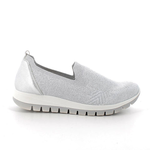 Slip on calzino da donna bianco-argento IGI&CO