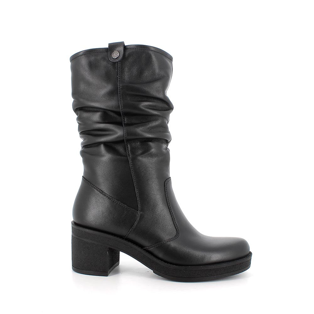 Stivali con tacco in pelle da donna IGI nero IGI&CO
