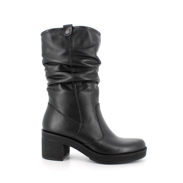 Stivali con tacco in pelle da donna IGI nero IGI&CO