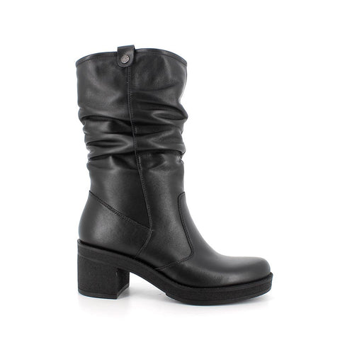 Stivali con tacco in pelle da donna IGI nero IGI&CO
