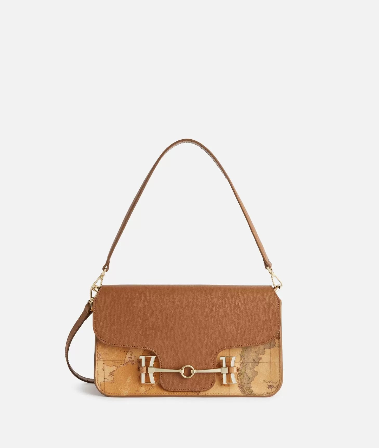 Marina Bag tracollina con maxi morsetto Cuoio Matipelletterie