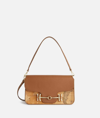 Marina Bag tracollina con maxi morsetto Cuoio Matipelletterie