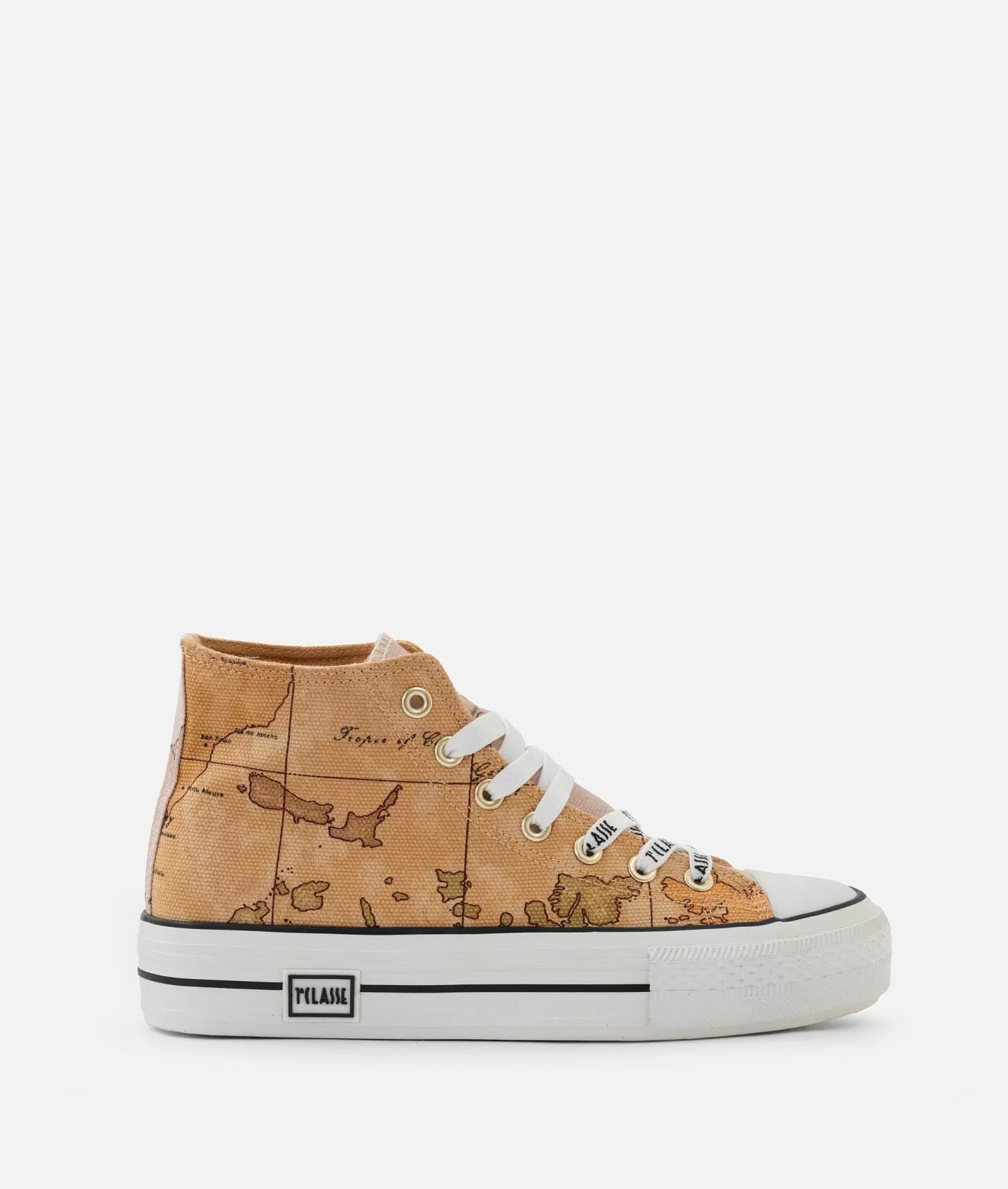 Sneakers alte in canvas stampa Geo Classic Naturali Alviero Martini