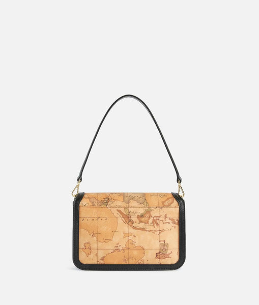 Frame Bag tracollina con patta stampa Geo Classic Nera Alviero Martini