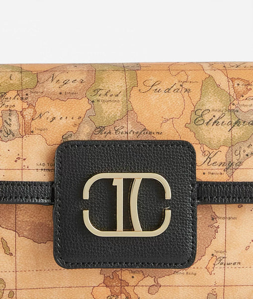 Frame Bag tracollina con patta stampa Geo Classic Nera Alviero Martini