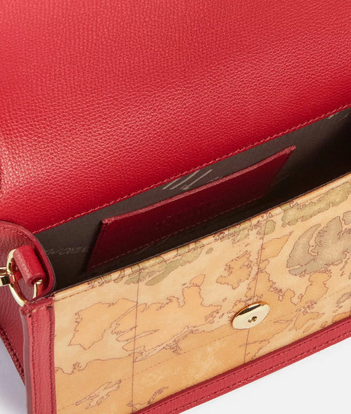 Frame Bag tracollina con patta stampa Geo Classic Nera Alviero Martini