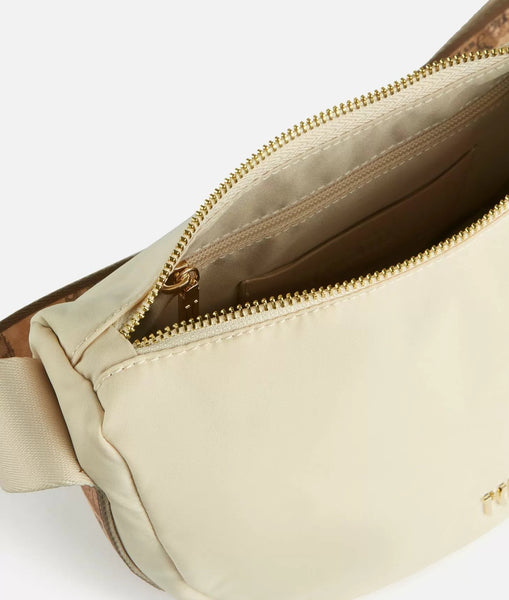 Nylon Eco Vibe tracolla a mezzaluna piccola Avorio Alviero Martini