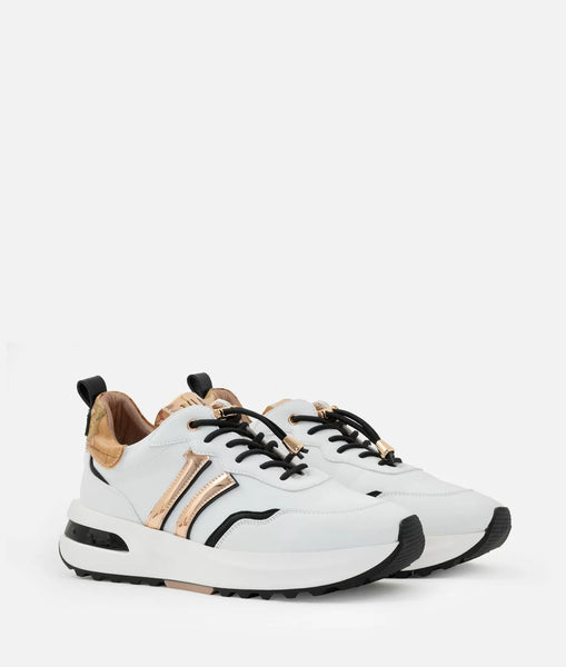 Geo Road Kyoto sneakers in eco nappa liscia Bianche Alviero Martini