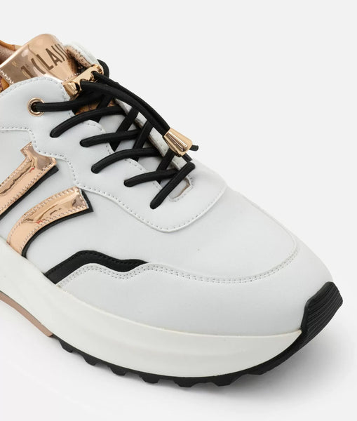 Geo Road Kyoto sneakers in eco nappa liscia Bianche Alviero Martini