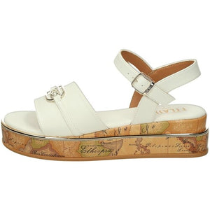 SANDALI PLATFORM CON STAMPA GEO CLASSIC BIANCO