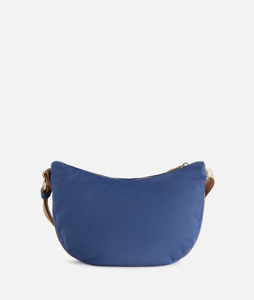 Nylon Eco Vibe tracolla a mezzaluna grande Denim Alviero Martini