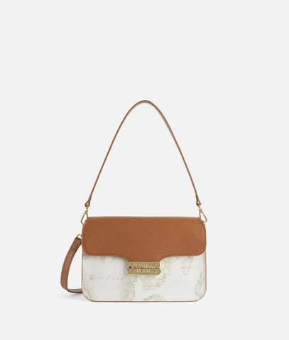 Gold Touch Bag tracolla con patta Geo White Alviero Martini