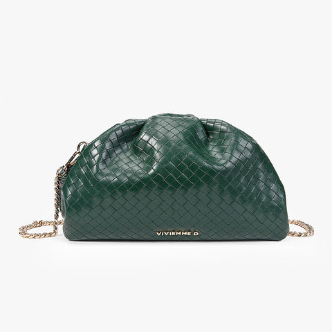 BORSA VIVIENNE D POCHETTE VERDE EFFETTO INTRECCIATO VIVIENNE D