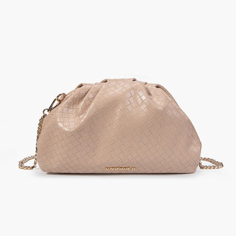 BORSA VIVIENNE D TRACOLLA BEIGE EFFETTO INTRECCIATO VIVIENNE D