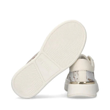 Sneakers platform stampa Geo su tessuto e accessori logati Alviero Martini