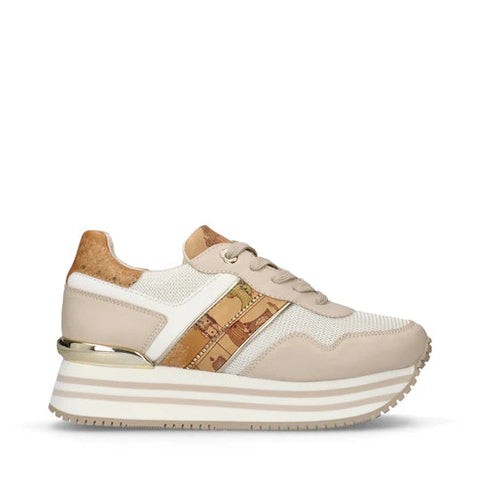 Sneakers zeppa multirighe e dettaglio in strass Alviero Martini