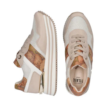 Sneakers zeppa multirighe e dettaglio in strass Alviero Martini