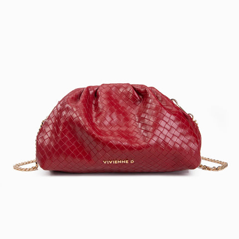 BORSA VIVIENNE  D TRACOLLA ROSSO EFFETTO INTRECCIATO VIVIENNE D