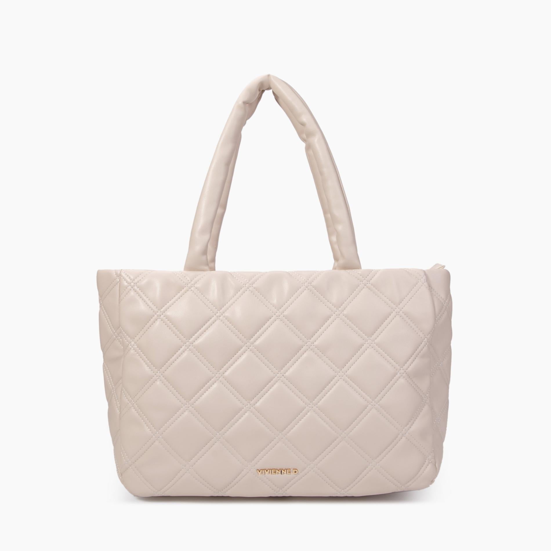 Shopping trapuntata in beige VIVIENNE D