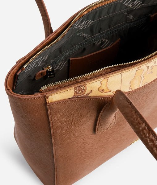 Alba City borsa shopping grande Castagna - Matipelletterie