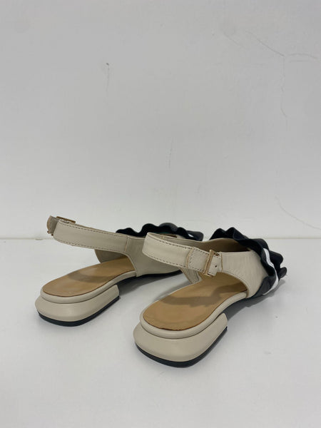 Ballerina Epochè slingback in pelle con rouges 304 Beige - Matipelletterie