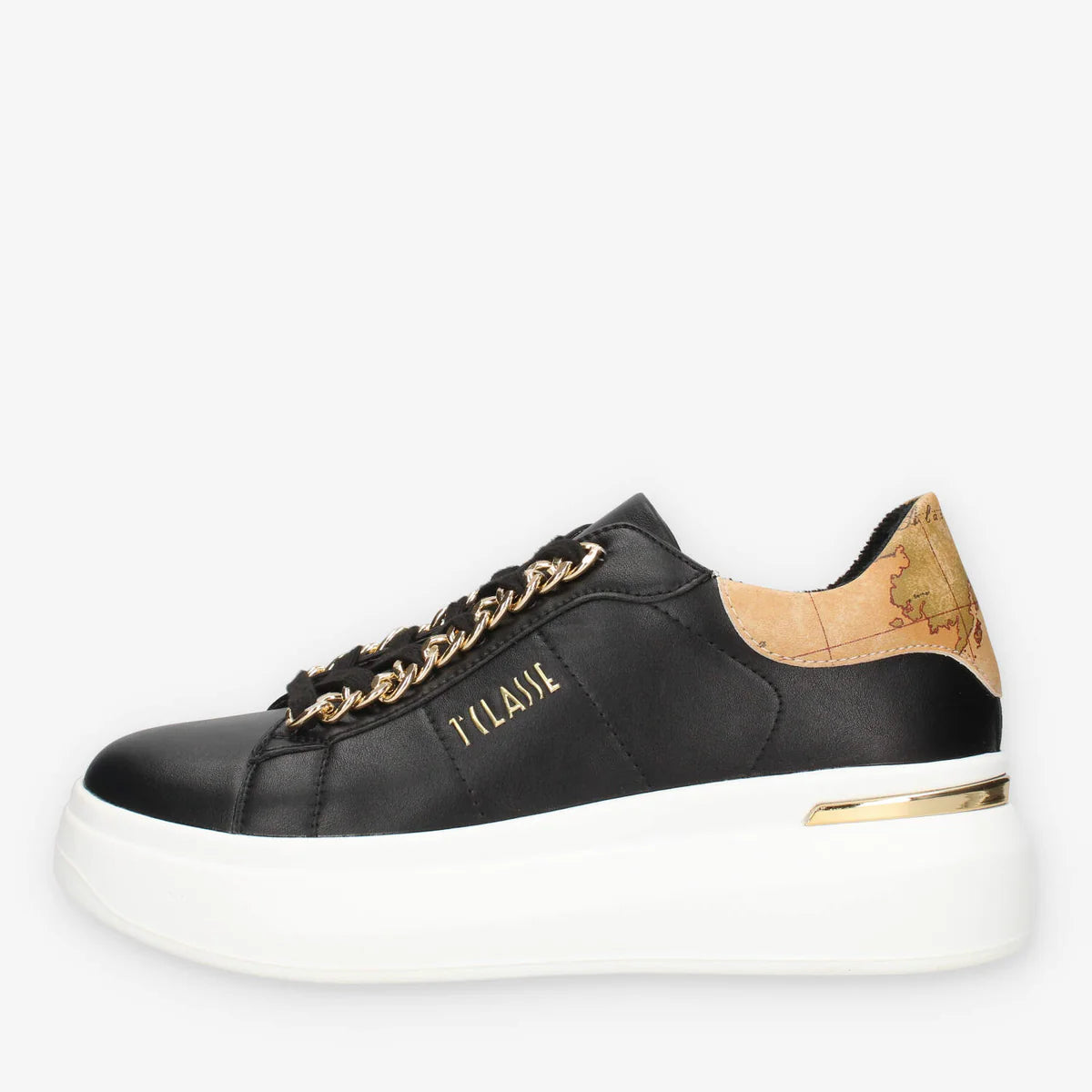 Sneakers zeppate in eco nappa con dettaglio catenella Alviero Martini