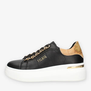 Sneakers zeppate in eco nappa con dettaglio catenella Alviero Martini