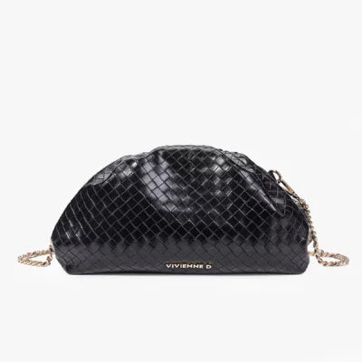 Borsa a pochette nero effetto intrecciato VIVIENNE D