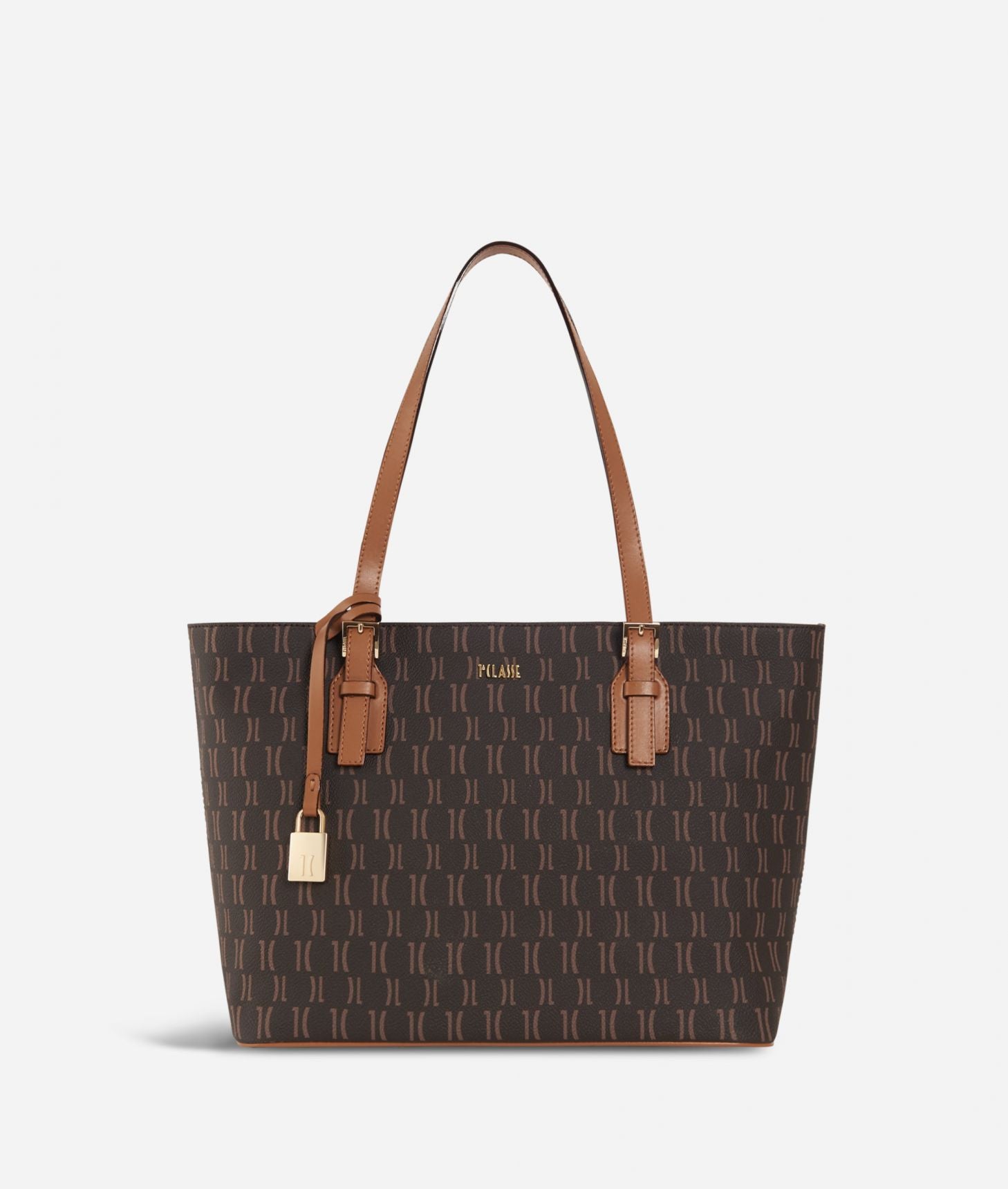 Monogram Borsa shopping media Cuoio