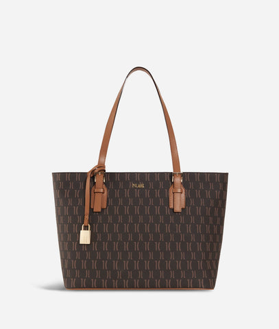 Monogram Borsa shopping media Cuoio