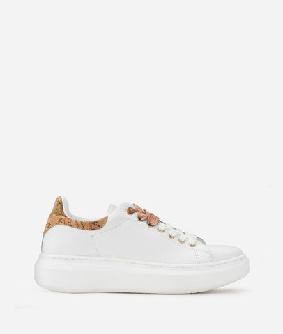 Sneakers Alviero Martini in pelle liscia con doppio laccio Bianche Alviero Martini