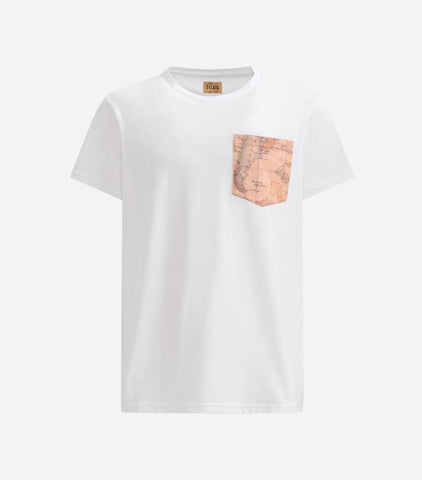 T-shirt con taschino stampa Geo Bianca Alviero Martini