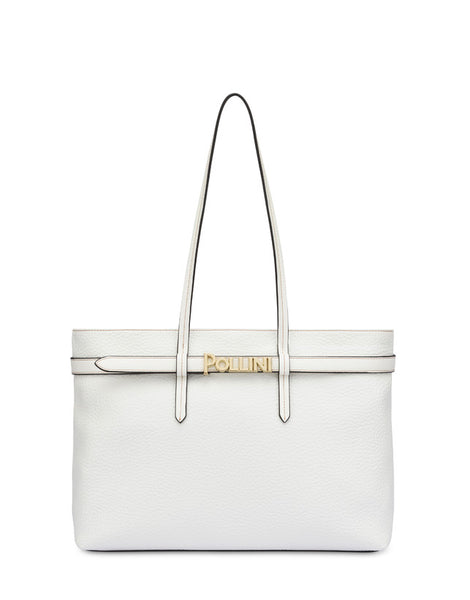 Shopping bag Pollini Gold Belt Bianco
