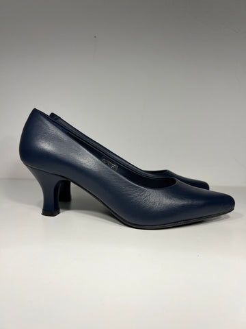 Décolleté in pelle di Epochè blu 22152