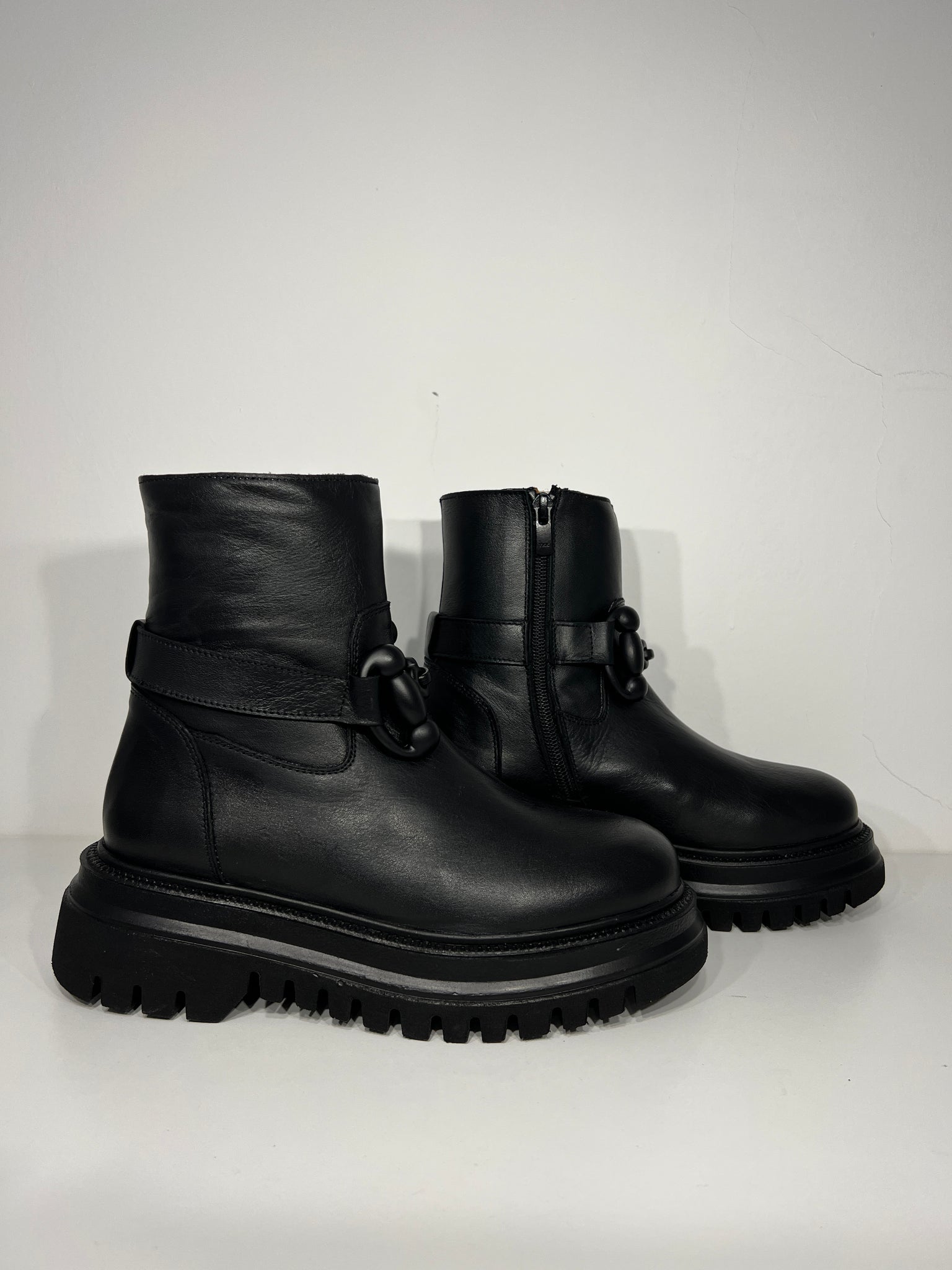Tronchetto Bikers in pelle nero Epochè 2280 Epochè