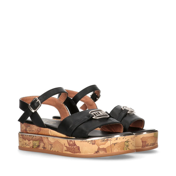 SANDALI PLATFORM CON STAMPA GEO CLASSIC NERO 1539 Alviero Martini