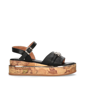 SANDALI PLATFORM CON STAMPA GEO CLASSIC NERO 1539 Alviero Martini