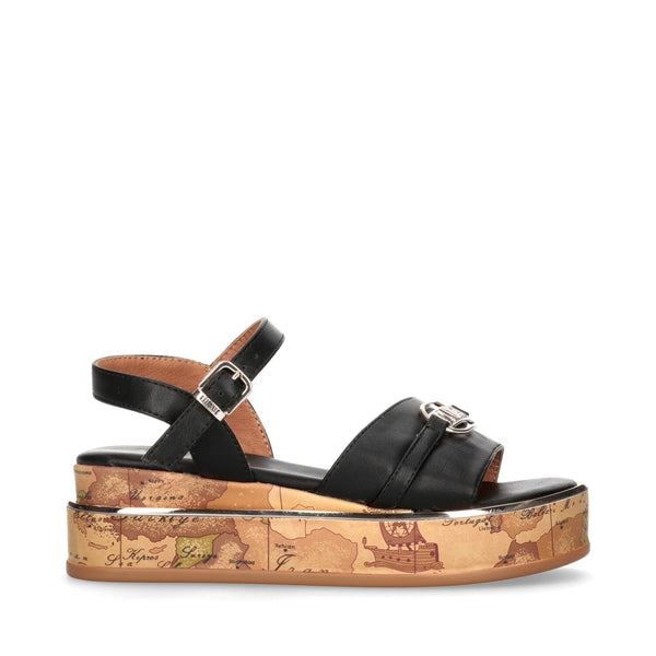 SANDALI PLATFORM CON STAMPA GEO CLASSIC NERO 1539 Alviero Martini