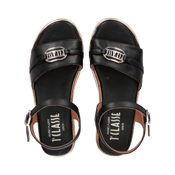 SANDALI PLATFORM CON STAMPA GEO CLASSIC NERO 1539 Alviero Martini