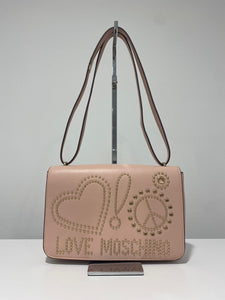 Tracolla Love Moschino Rosa con Borchiette