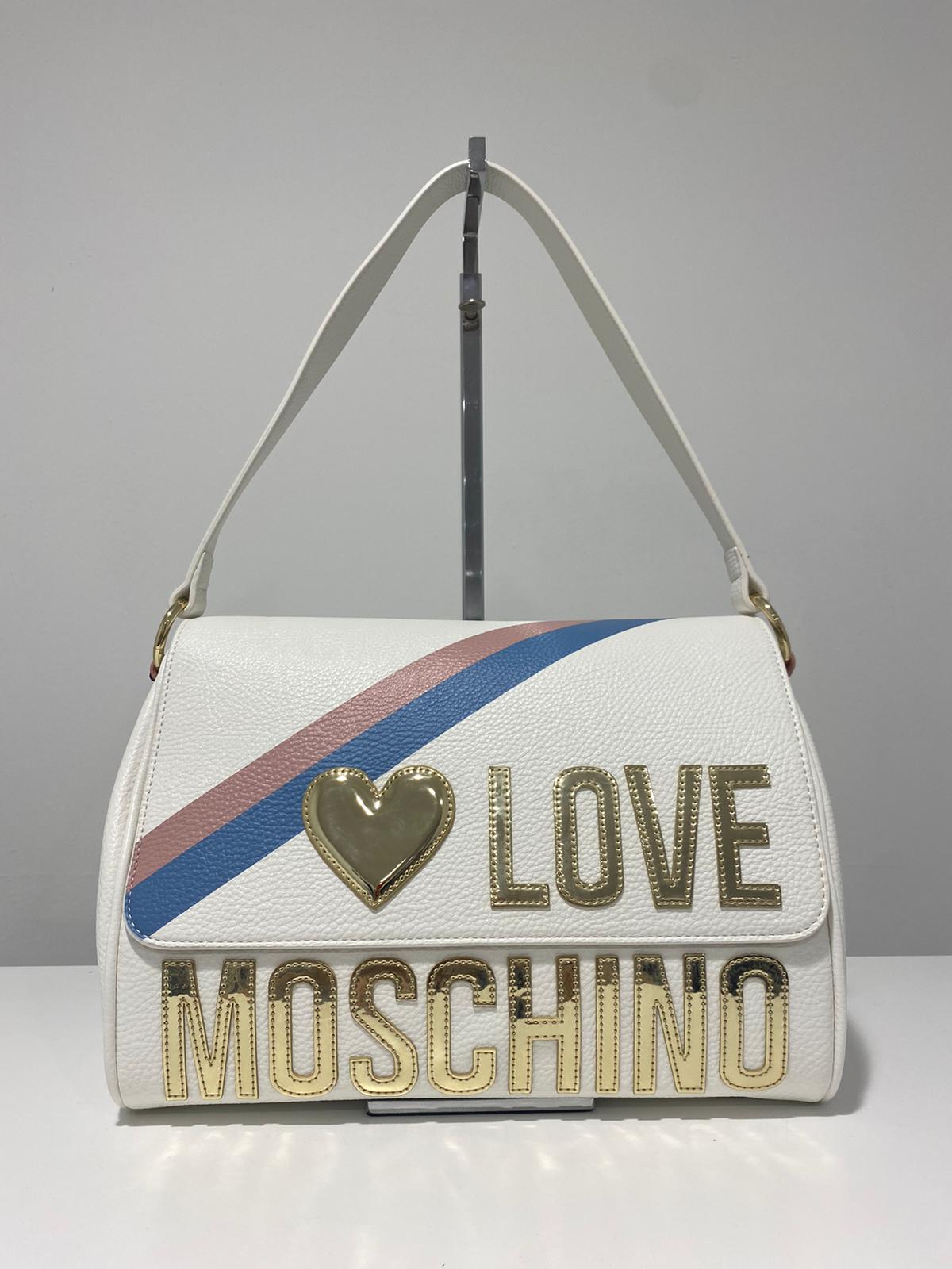 Monospalla Love Moschino Bianco/cipria