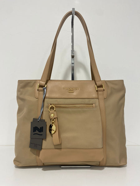 Shopping Nannini tessuto tecnico e pelle beige