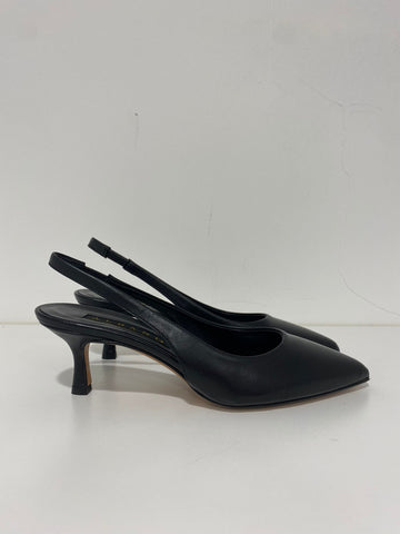 Decollètè Slingback in pelle Albano Nero
