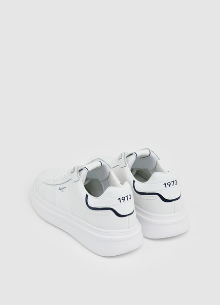 Sneakers pelle Eaton part di Pepe Jeans 896 Bianco