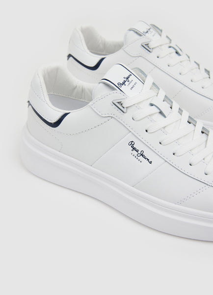 Sneakers pelle Eaton part di Pepe Jeans 896 Bianco